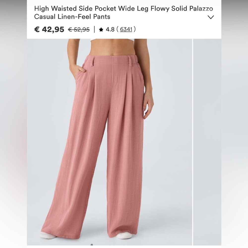NWT HALARA wide leg high waisted linen style pants